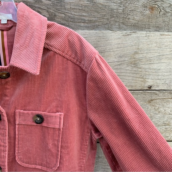 Boden Shacket Jacket Womens 6 Corduroy Pink Long Sleeve Button Wide Wale Shirt - Picture 8 of 16